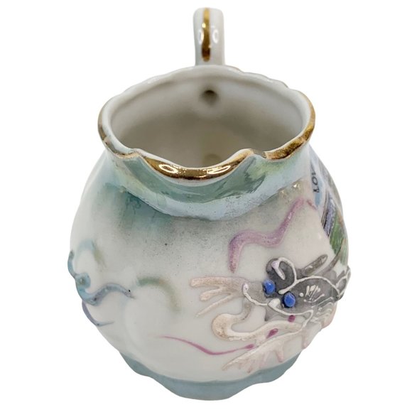 Vtg Dragonware Lusterware Creamer Moriage Lovers Leap Chattanooga TN Souvenir - Picture 7 of 12